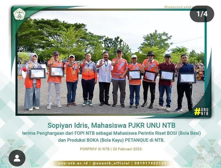 UNU NTB Rayakan Pembukaan Cabang Olahraga Petanque Porprov XI Bersama Gubernur NTB